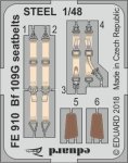 EDUARD FE910 - 1:48 Bf 109G seatbelts - Steel