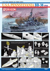 DRAGON 7041 - 1:700 U.S.S. Pennsylvania 1944