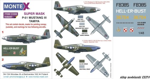 Go to product MONTEX K48297 - 1:48 P-51 Mustang III (RAF,USAAF)