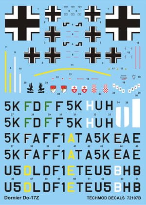 Go to product TECHMOD 72107 - 1:72 Dornier Do-17 Z-2