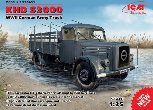 Go to product ICM 35451 - 1:35 KHD S3000 - WWII German Army Truck
