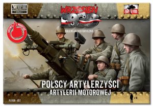 FIRST TO FIGHT 057 -  September 1939 - 1:72 Polish motorized artillery crew - magazine with figures  in 1:72 scale.
