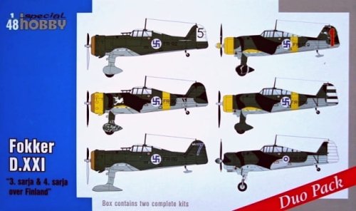 Go to product SPECIAL HOBBY 48124 - 1:48 Fokker D.XXI Duo Pack - 3 sarja & 4 sarja over Finland