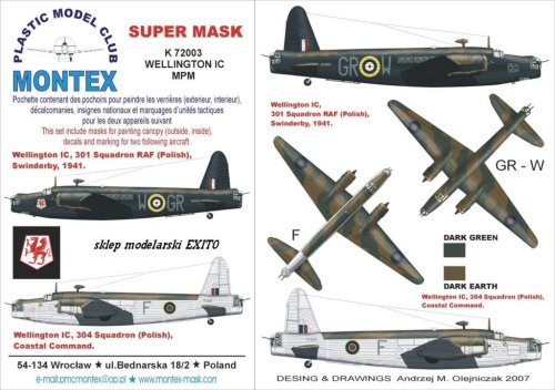 Go to product MONTEX K72003 - 1:72 Wellington Mk.IC