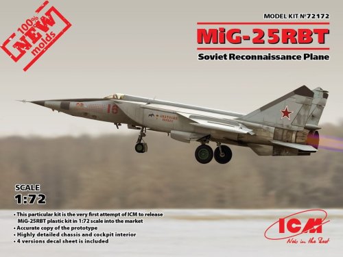 Go to product ICM 72172 - 1:72 MiG-25 RBT Soviet Reconnaissance Plane
