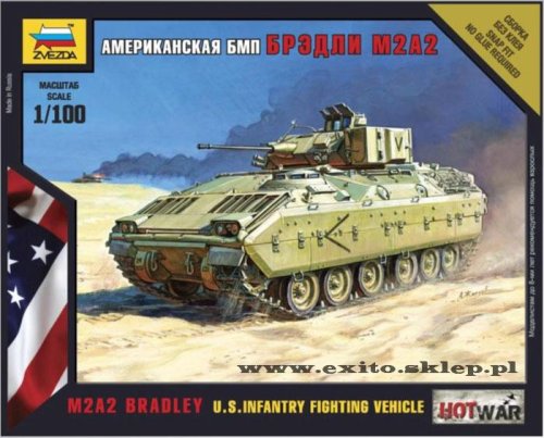 Go to product ZVEZDA 7406 - 1:100 M2A2 Bradley - U.S. IFV - Hot War Series