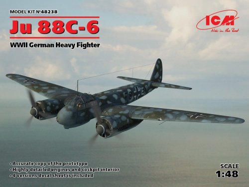 Go to product ICM 48238 - 1:48 Junkers Ju 88?-6 WWII German Heavy Fighter