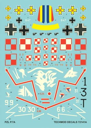 Go to product TECHMOD 72141 - 1:72 PZL P.7
