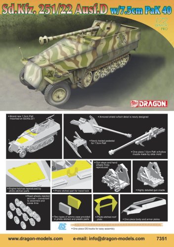 Go to product DRAGON 7351 - 1:72 Sd.Kfz.251/22 Ausf.D w/7.5cm Pak 40