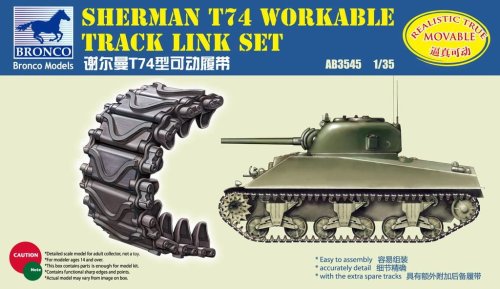 Go to product BRONCO AB 3545 - 1:35 Sherman T74 Workable Track Link Set