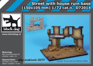 BLACK DOG D72014 - 1:72 Street with house ruin base (150 x 105 mm)
