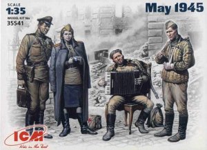 ICM 35541 - 1:35 May 1945 , Soviet military men at rest - set of 4 figures