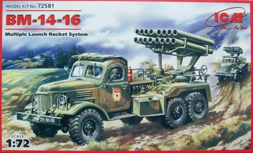 Go to product ICM 72581 - 1:72 BM-14-16, Multiple Launch Rocket System on ZiL-157 base