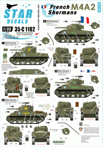 STAR DECALS 35-C1102 - 1:35 French Shermans # 1. M4A2 in Normandie and Paris 1944.