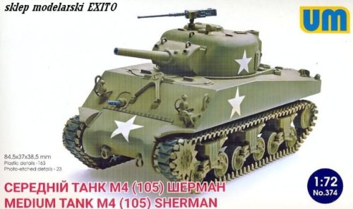 Go to product UNIMODELS 374 - 1:72 Medium Tank M4 (105) Sherman