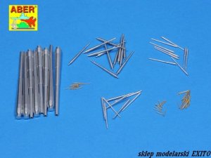 ABER 200L-04 - 1:200 Set of barrels for Bismarck - 380mm x 8, 150mm x 12, 105mm x 16, 37mm x 16, 20mm x 22