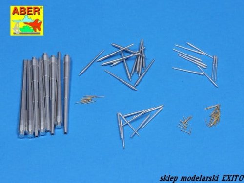 Go to product ABER 200L-04 - 1:200 Set of barrels for Bismarck - 380mm x 8, 150mm x 12, 105mm x 16, 37mm x 16, 20mm x 22