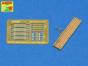 ABER R-31  - 1:35 Barrel cleaning rods with brackets for Tiger I & King Tiger