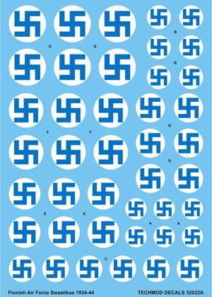 Go to product TECHMOD 32022 - 1:32 Finnish Air Force Swastikas and Serials 1934-44