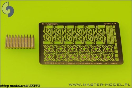 Go to product MASTER SM-350-073 - 1:350 American aircraft torpedo Mark 13 22.4in with late type trolleys