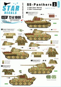 STAR DECALS 72-A1008 - 1:72 SS-Panthers # 2. Das Reich and Totenkopf.