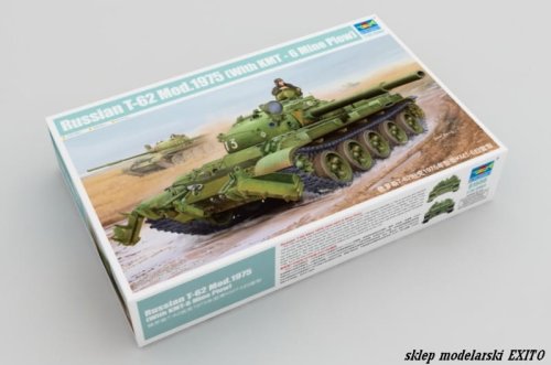 Go to product TRUMPETER 01550 - 1:35 Russian T-62 Mod.1975 w/ KMT-6 Mine Plow