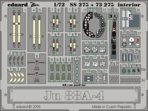 Go to product EDUARD SS275 - 1:72 Ju 88A-4 interior