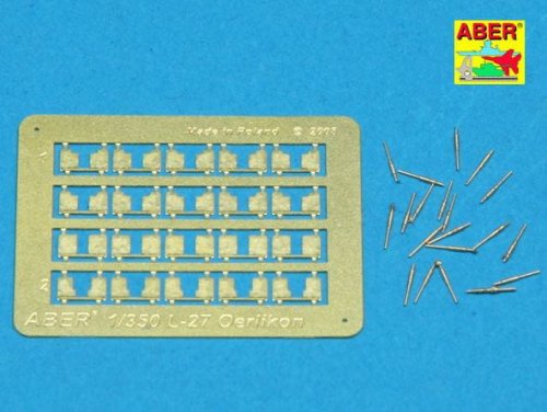 Go to product ABER 1:350L-27  - 1:350 Set of 20 pcs 20 mm L/70 Oerlikon Mk.10 barrels for US Navy ships