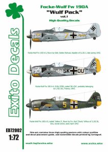 EXITO DECALS ED72002 - 1:72 Wulf Pack vol.1 - Focke-Wulf Fw 190A
