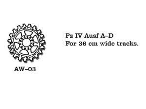 Friulmodel AW-03 - 1:35 Pz IV Ausf A-D metal sprocket wheels for 36cm wide tracks