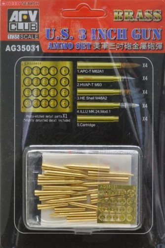 Go to product AFV CLUB AG 35031 - 1:35 US 3 inch gun Ammo set - Brass