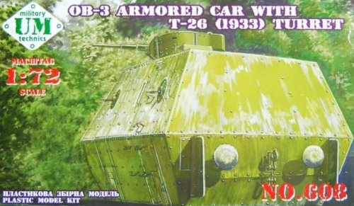 Go to product UNIMODELS 608 - 1:72 OB-3 armored railway carriage with T-26 turret