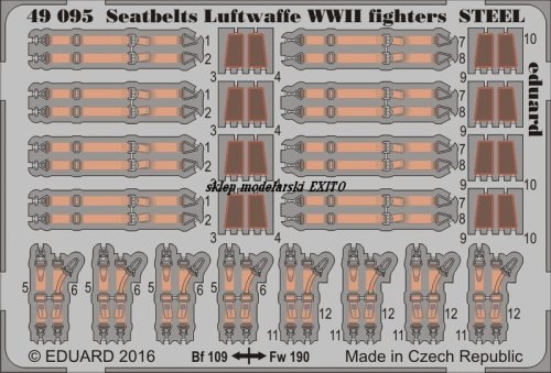 Go to product EDUARD 49095 - 1:48 Seatbelts Luftwaffe WWII fighters Steel