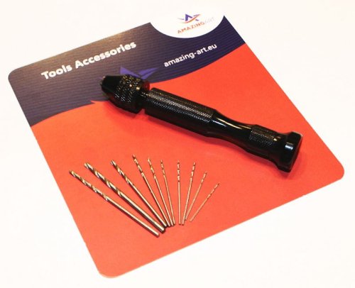Go to product AMAZING ART 4019 - Manual mini drill + 10 drill bits 0.5 - 2mm