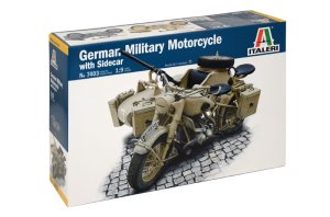 ITALERI 7403 - 1:9 German Military Motorcycle with Sidecar