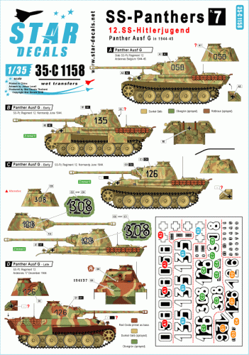 Go to product STAR DECALS 35-C1158 - 1:35  SS-Panthers # 7. 12. SS-Hitlerjugend Panther Ausf G.