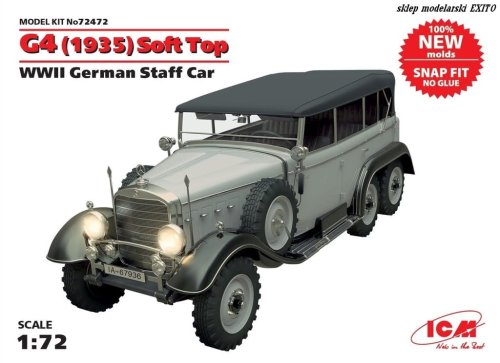 Go to product ICM 72472 - 1:72 G4 Soft Top (1935 production) WWII German Staff Car