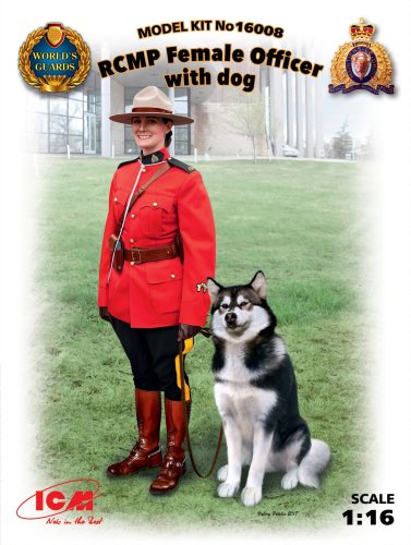 Go to product ICM 16008 - 1:16 RCMP Female Officer with dog
