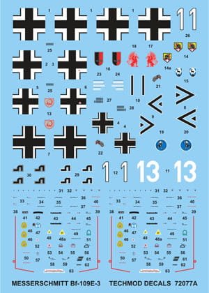 Go to product TECHMOD 72077 - 1:72 Messerschmitt Bf-109 E-3