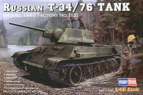 Go to product HOBBY BOSS 84808 - 1:48 Russian T-34/76 (model 1943 Factory No.112) Tank