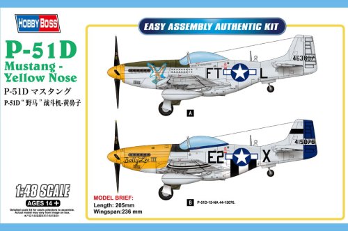 Go to product HOBBY BOSS 85808 - 1:48 P-51D Mustang - Yellow Nose