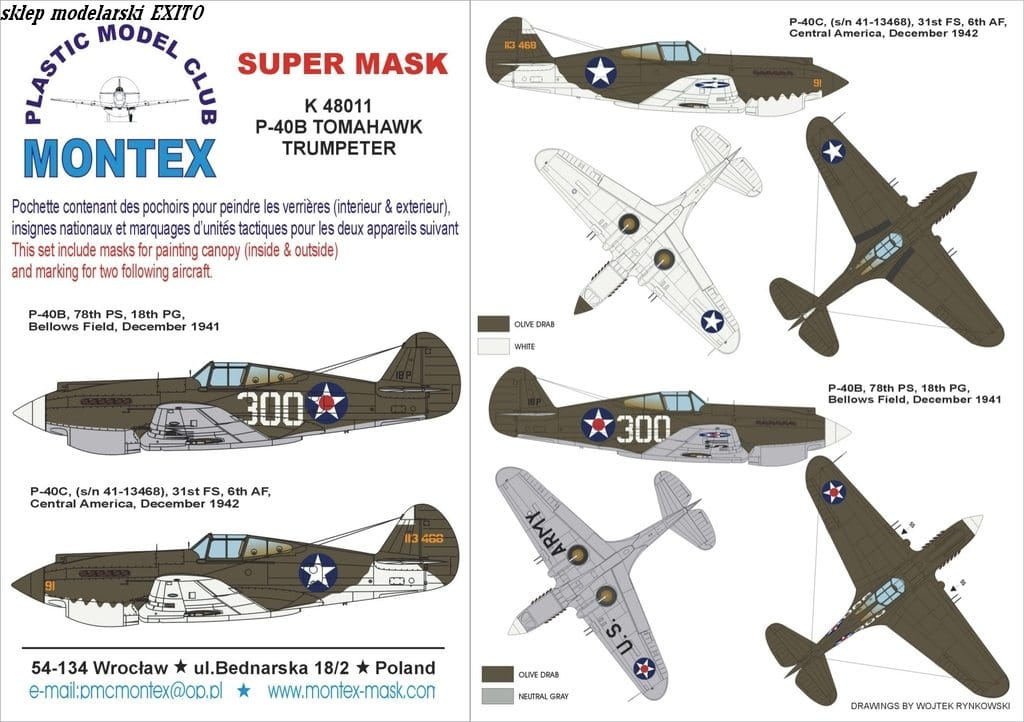 Go to product MONTEX K48011 - 1:48 P-40B (USAAF)