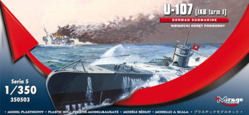 Go to product MIRAGE 350503 - 1:350 U-107 (IXB turm I) Niemiecki okręt podwodny