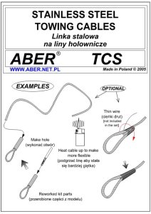 ABER TCS25 - Stainless Steel Towing Cables 2,5mm, 120 cm long