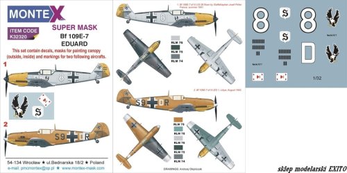 Go to product MONTEX K32320 - 1:32 Messerschmitt Bf 109E-7