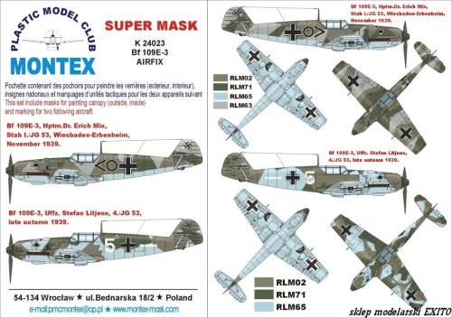 Go to product MONTEX K24023 - 1:24 Messerschmitt Bf-109 E-3
