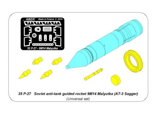 Go to product ABER 35P27  - 1:35 Soviet anti-tank guided rocket 9M14 Malyutka (AT-3 Sagger)