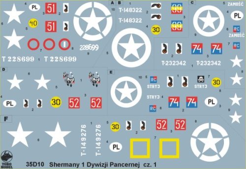 Go to product TORO MODEL 35D10 - 1:35 Polish Sherman tanks 1st Armoured Division NWE 44-45 vol.1