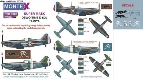 Go to product MONTEX K48237 - 1:48 Dewoitine D.520