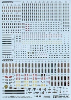 Go to product TAMIYA 12625 - 1:16 / 1:35 WWII German Military Insignia Decal Set